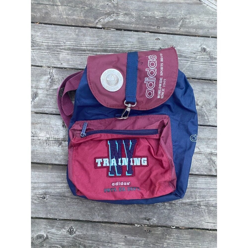 Vintage ADIDAS 3 Stripe AAC Adidas Phys Ed Training Athletic Club Backpack Red